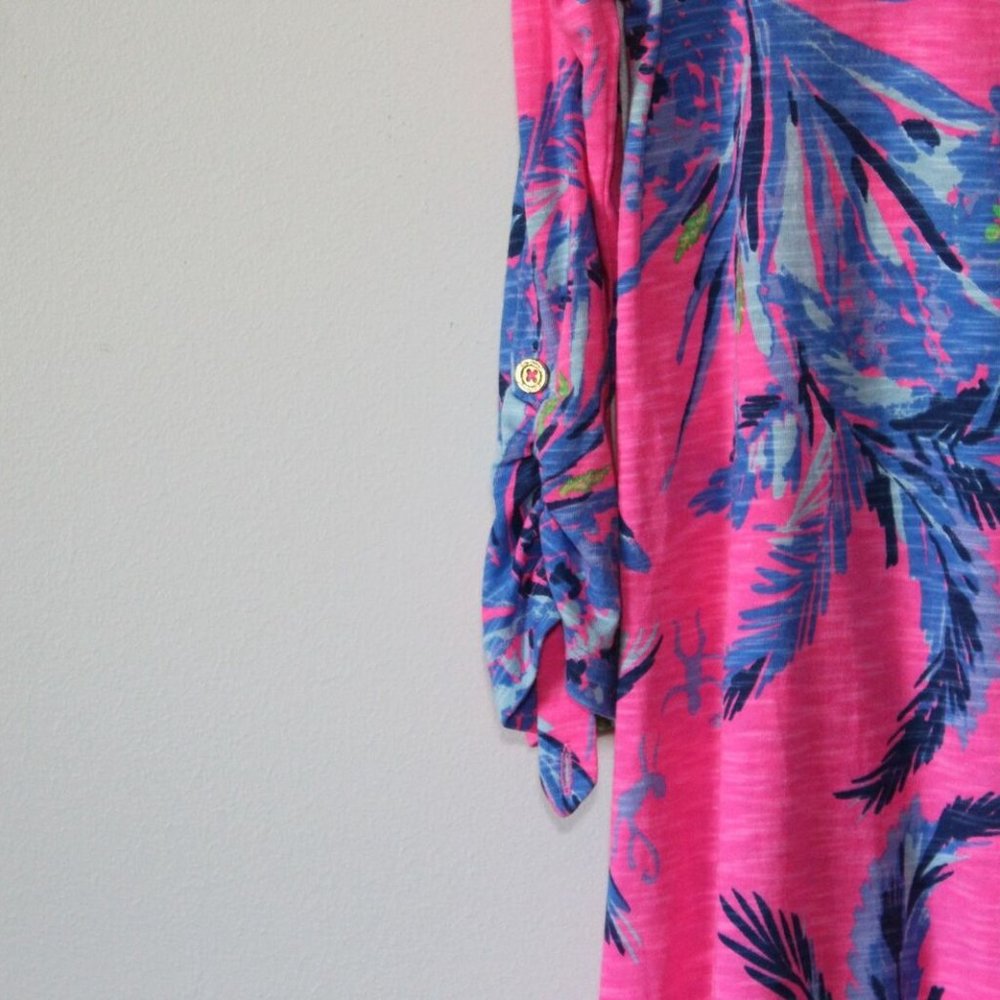 Lilly Pulitzer Surfcrest Swing Dress Pink Tropical Print Size Small H12912 - Picture 3 of 11